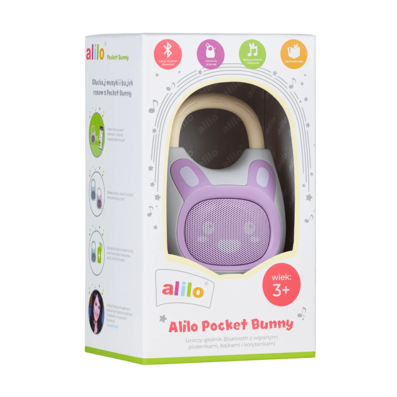 6 Lat+|3 Lata + | Alilo Pocket Bunny K1 - fioletowy + wanilia