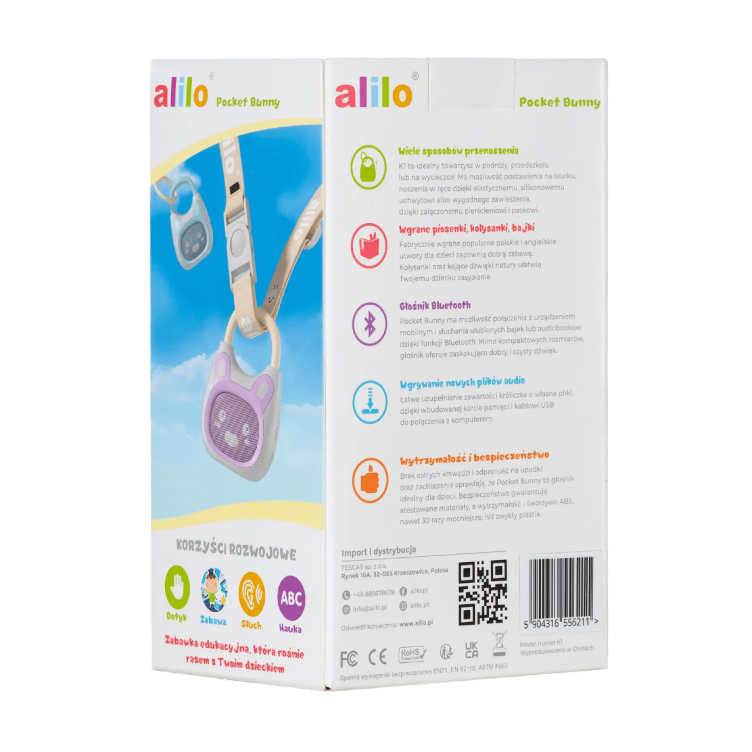 6 Lat+|3 Lata + | Alilo Pocket Bunny K1 - fioletowy + wanilia