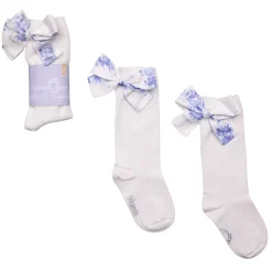 Małe Stópki | Mama's Feet Podkolanówki z kokardką Mon Cheri - Białe