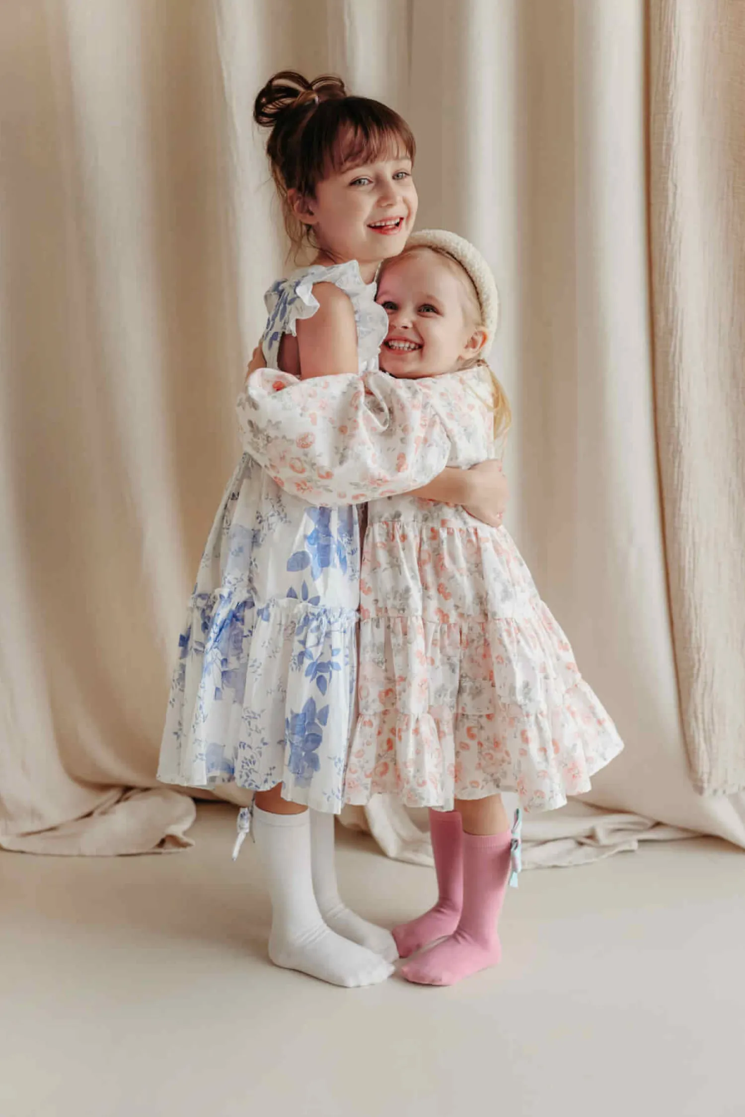 Małe Stópki | Mama's Feet Podkolanówki z kokardką Mon Cheri - Różowe