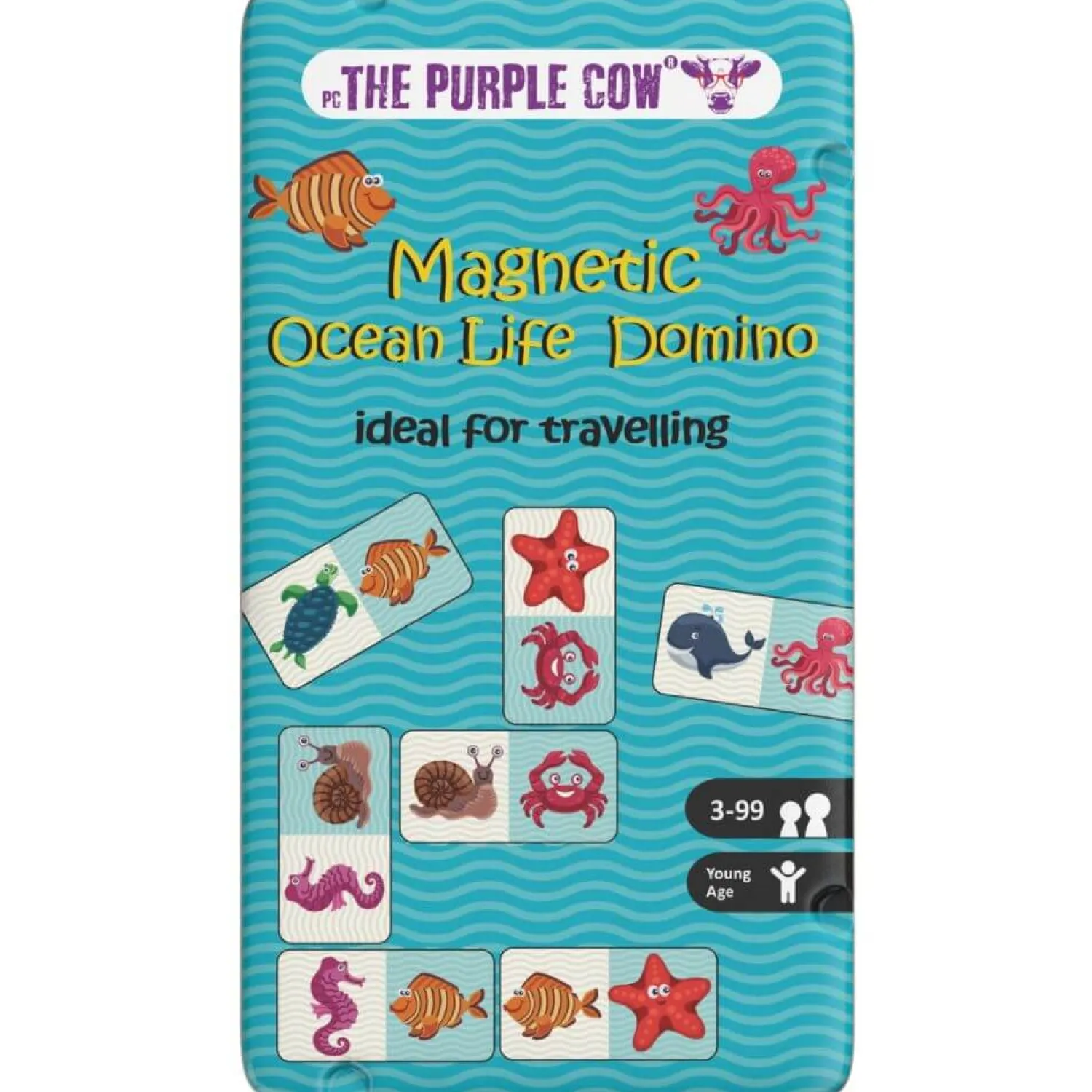 Idealne W Podróży|8 Lat+ | The Purple Cow Podróżna gra magnetyczna - Domino Ocean
