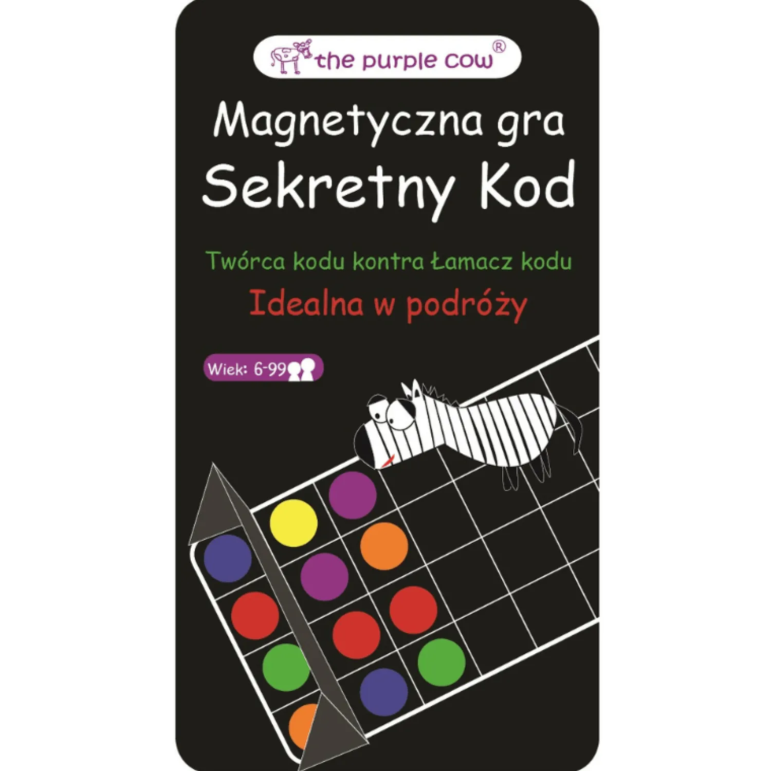 Idealne W Podróży|6 Lat+ | The Purple Cow Podróżna gra magnetyczna - Sekretny Kod
