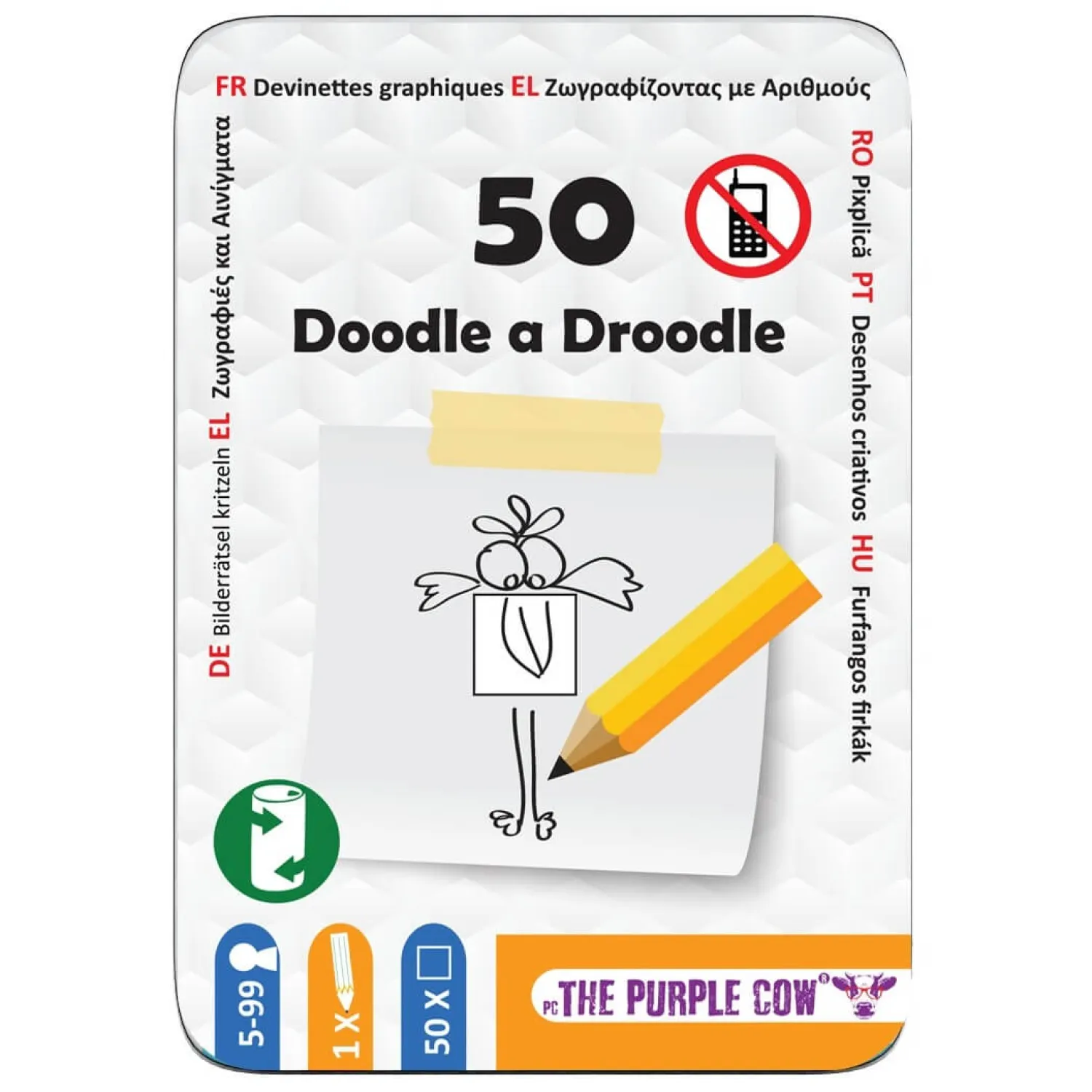 Idealne W Podróży|6 Lat+ | The Purple Cow Podróżne łamigłówki - 50 Doodle A Droodle
