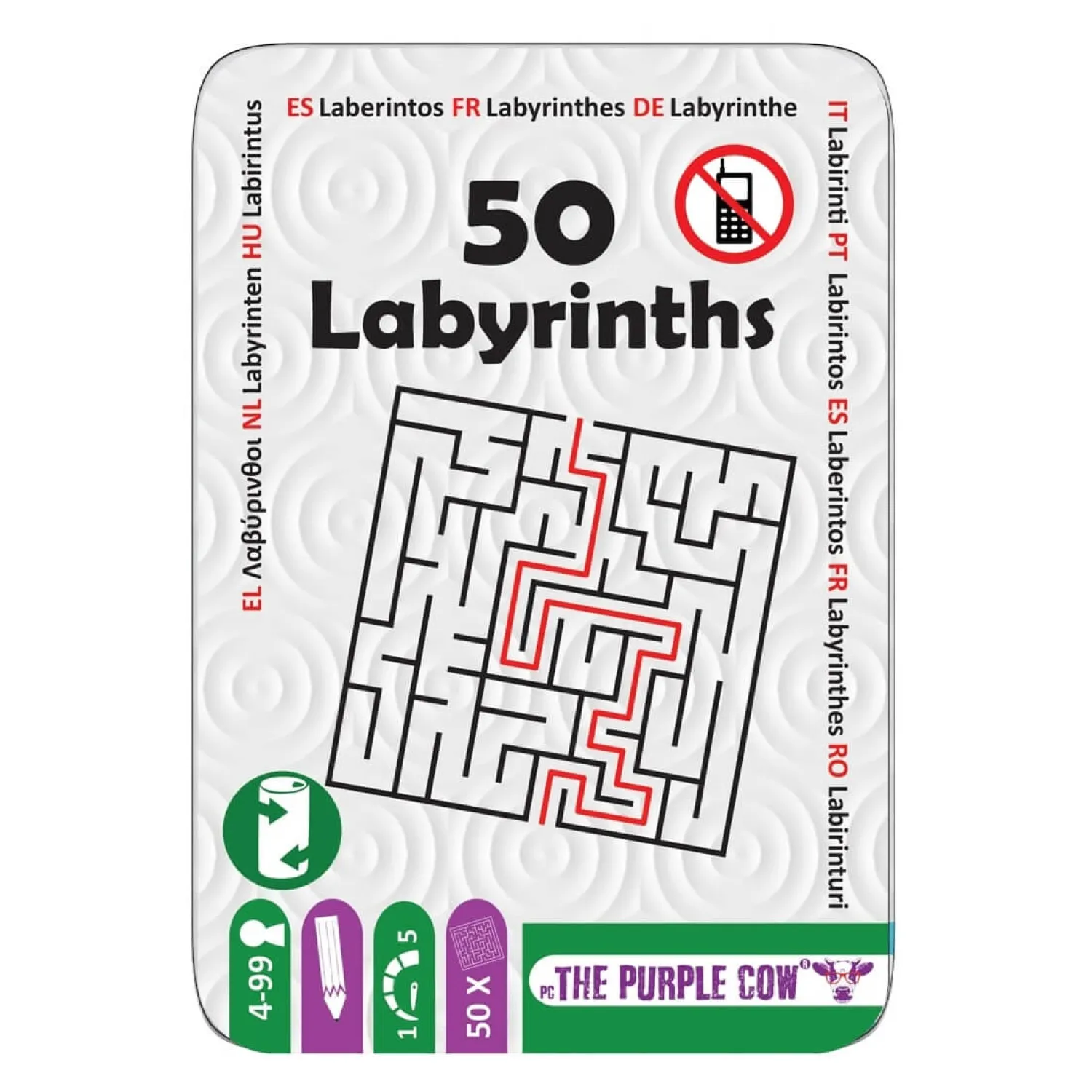 Idealne W Podróży|Edukacyjne | The Purple Cow Podróżne łamigłówki - 50 Labiryntów