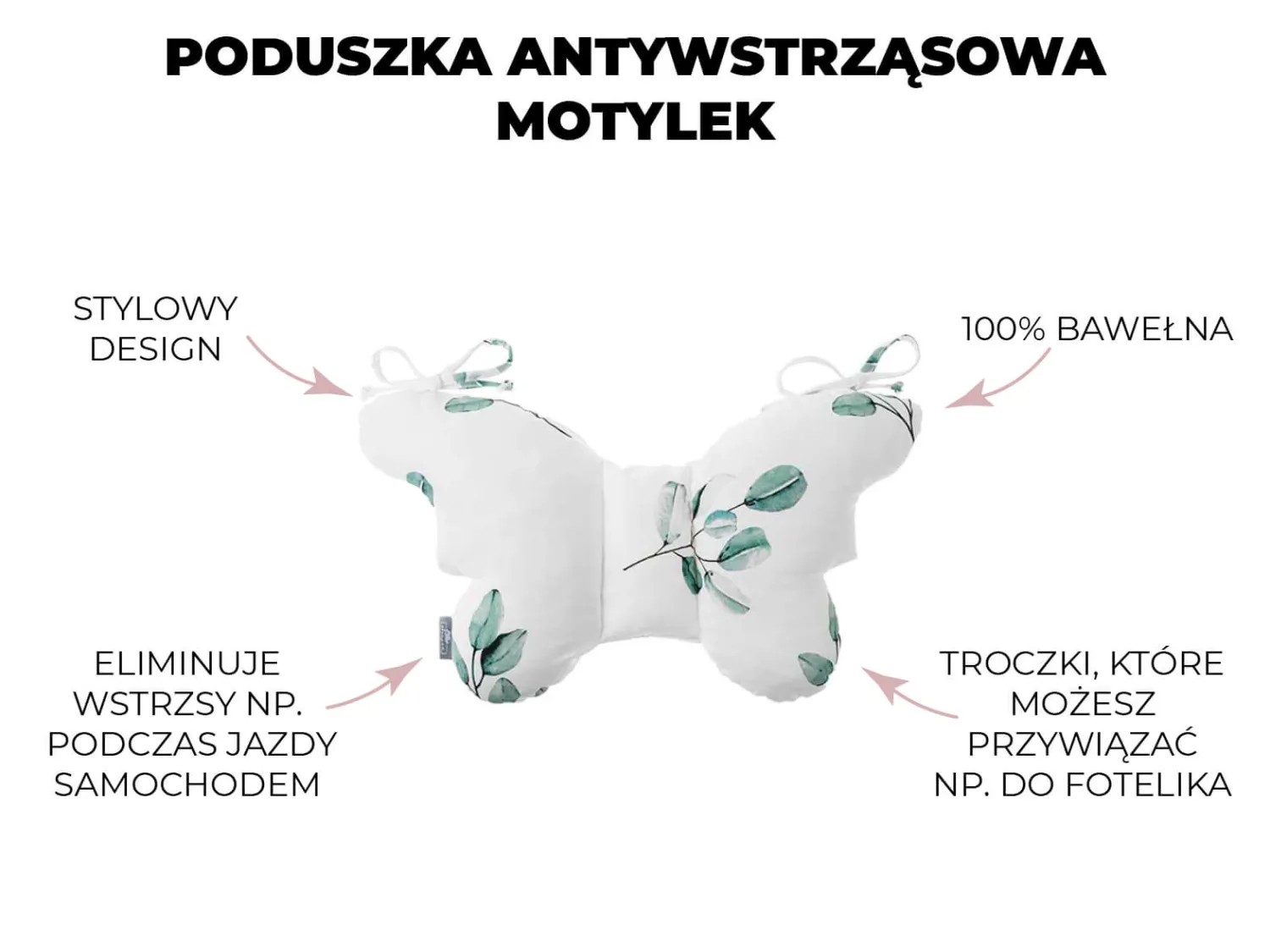 Poduszki Do Wózka|Poduszki | Sleepee Poduszka Antywstrząsowa Motylek Bohemian Sand
