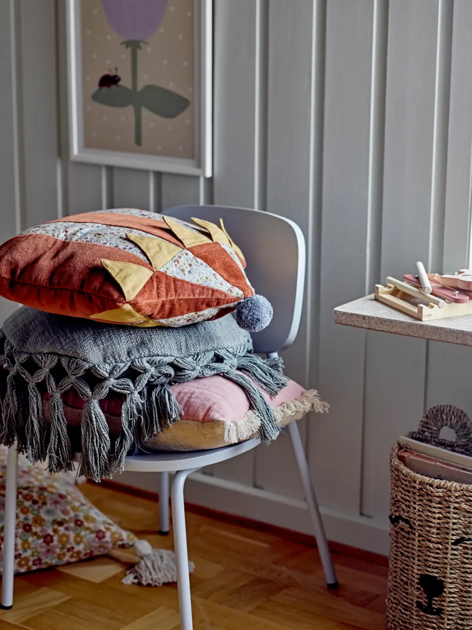 Dekoracje Dziecięce|Poduszki Ozdobne | Bloomingville Mini Poduszka dekoracyjna Elinna - Grey