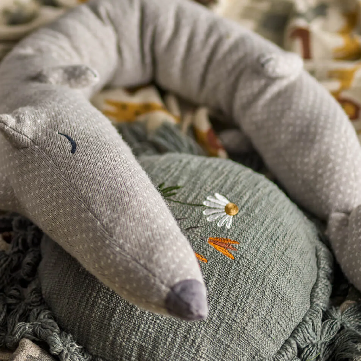 Dekoracje Dziecięce|Poduszki Ozdobne | Bloomingville Mini Poduszka dekoracyjna Elinna - Grey