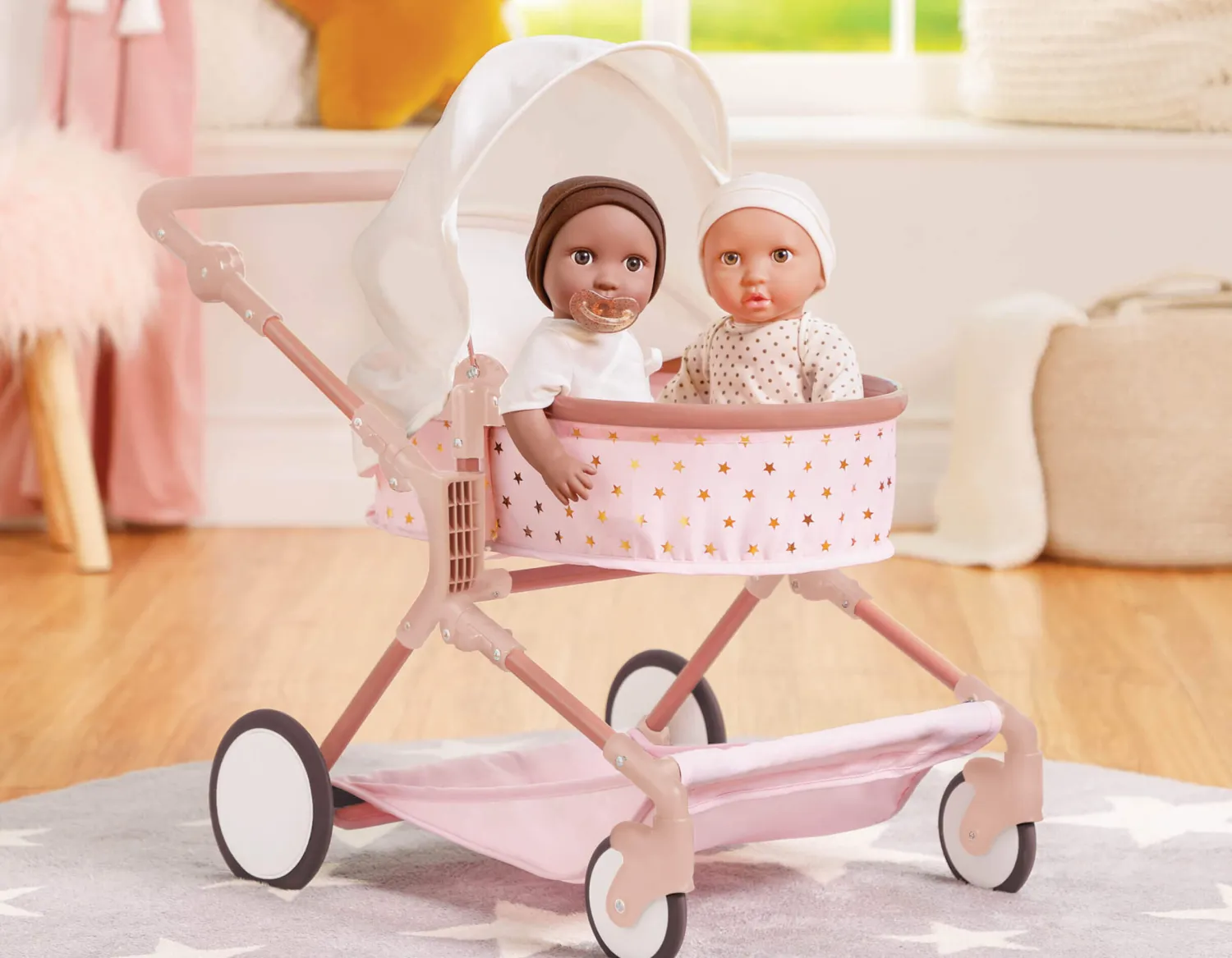 6 Lat+|4 Lata + | LullaBaby Podwójny głęboki WÓZEK dla lalek