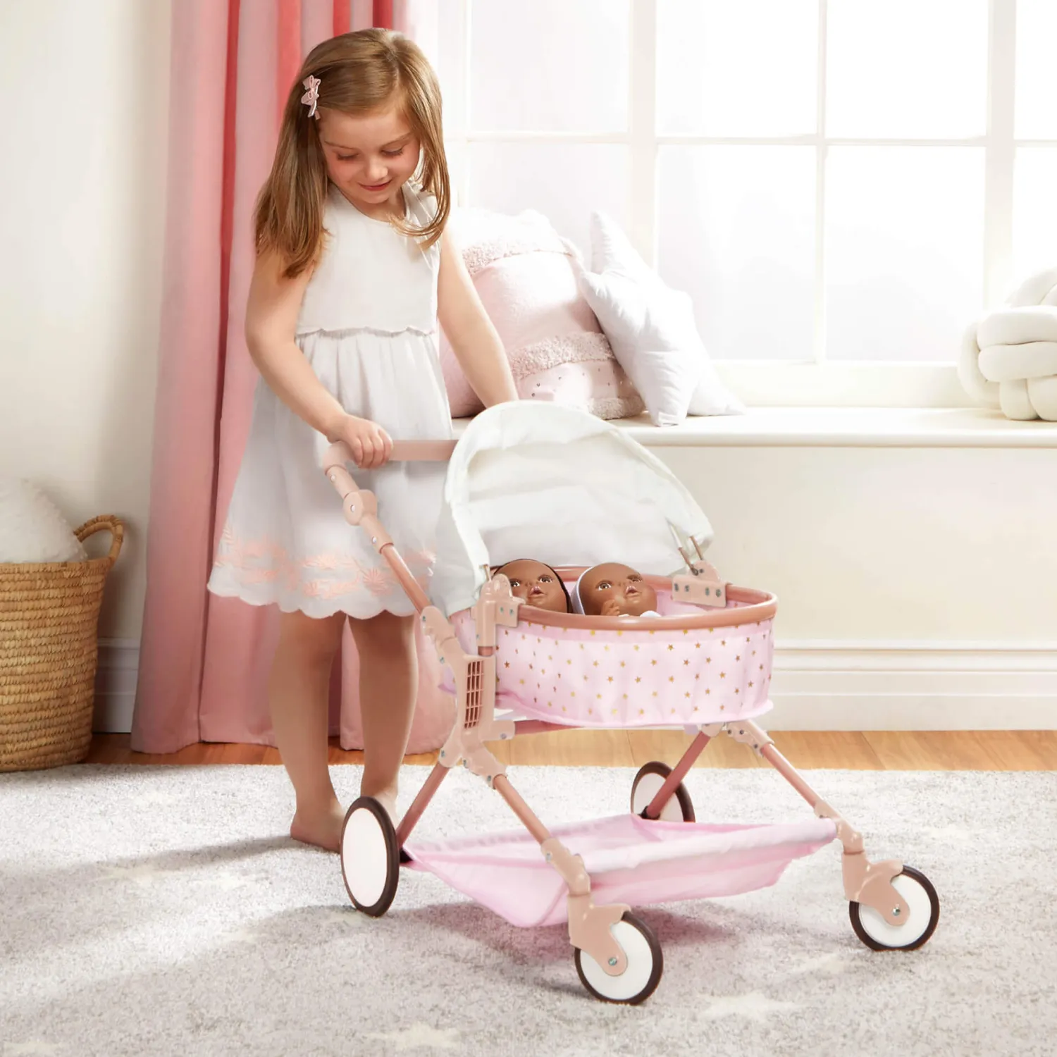 6 Lat+|4 Lata + | LullaBaby Podwójny głęboki WÓZEK dla lalek