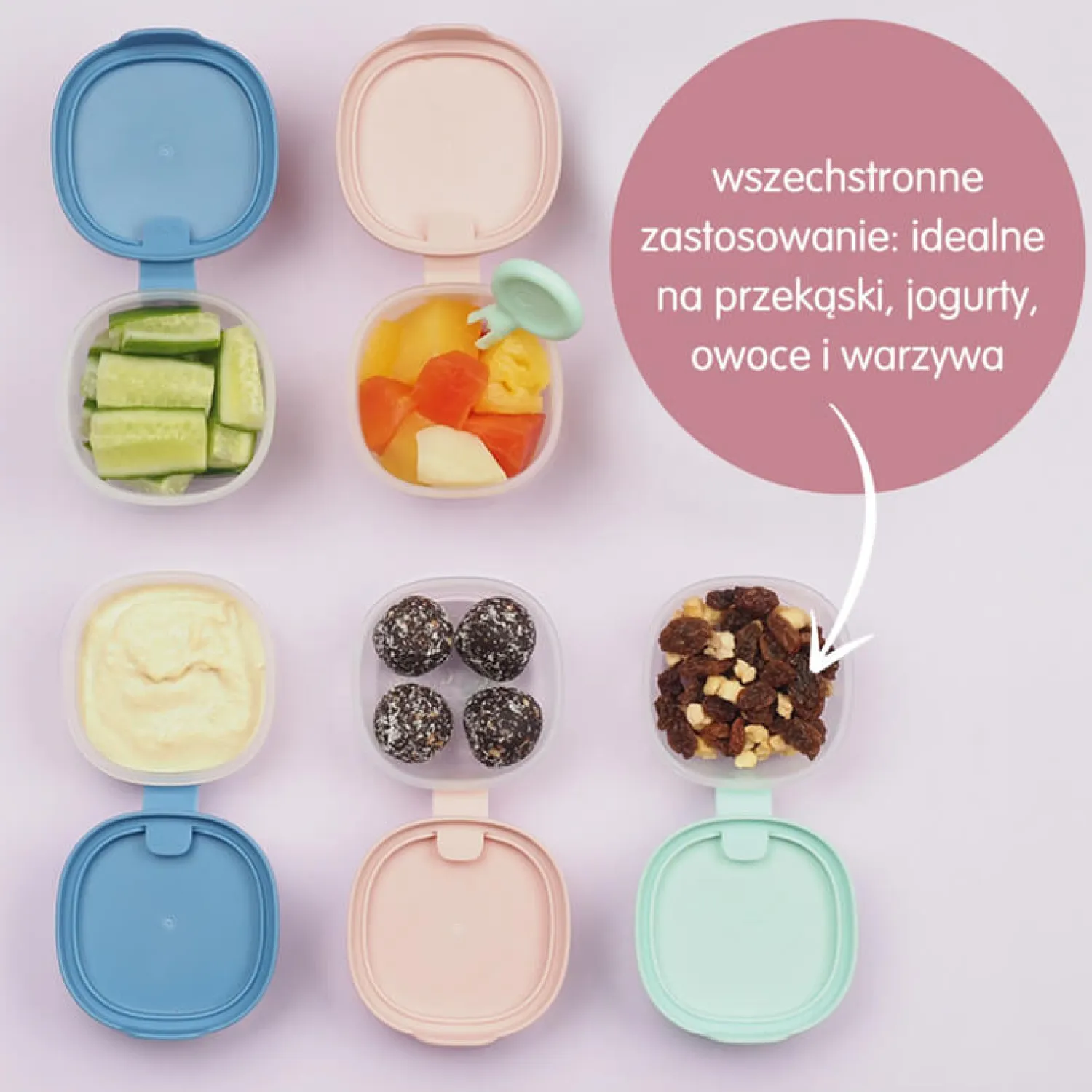 Przechowywanie Jedzenia|Przydatne Akcesoria | b.box Pojemniki na przekąski 3 szt., Forest