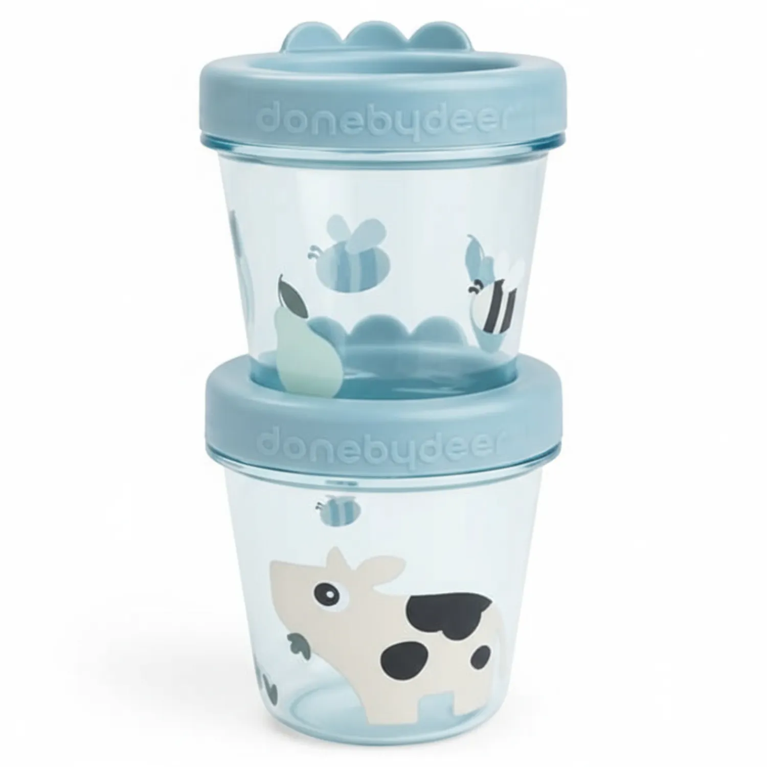 Lunchboxy|Przechowywanie Jedzenia | Done by Deer Pojemniki na żywność dla dzieci Tiny Farm Blue, 2 szt.