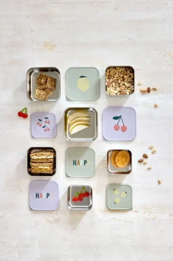 Pojemnik na przekąski snackbox ze stali nierdzewnej 3 szt. Happy Fruits Lemon