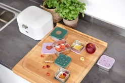 Lunchboxy|Przechowywanie Jedzenia | Lassig Pojemnik na przekąski snackbox ze stali nierdzewnej 3 szt. Happy Rascals Smile green