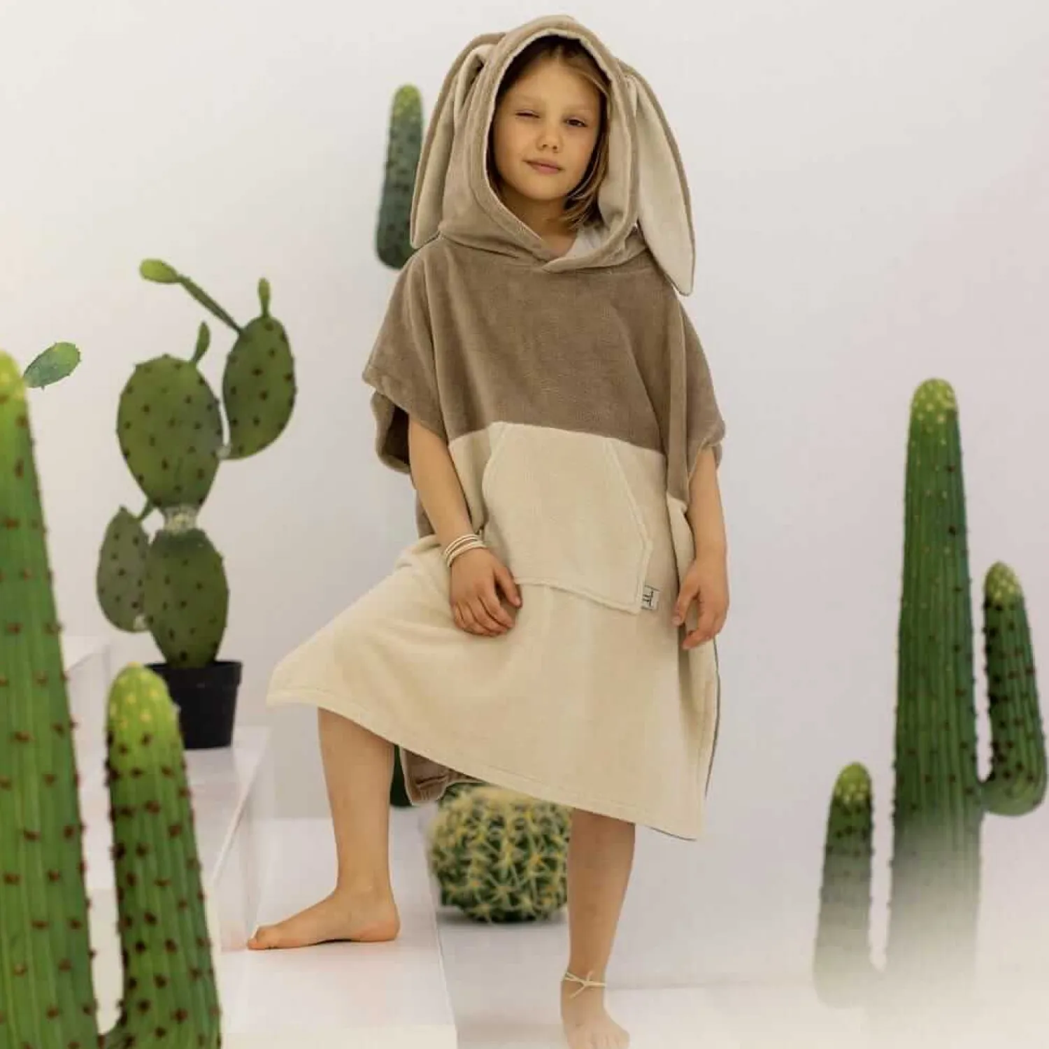 Ręczniki I Myjki | Patulove Ponczo kąpielowe Surf BUNNY - latte