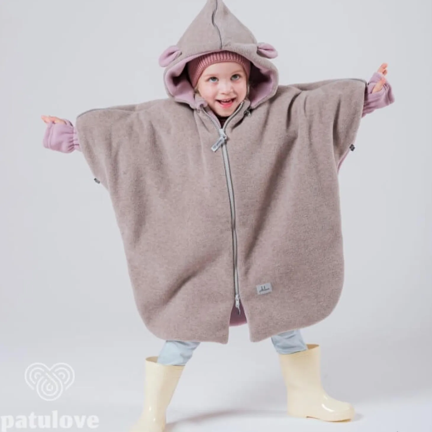 Ponczo samochodowe LAMB POWDER PINK