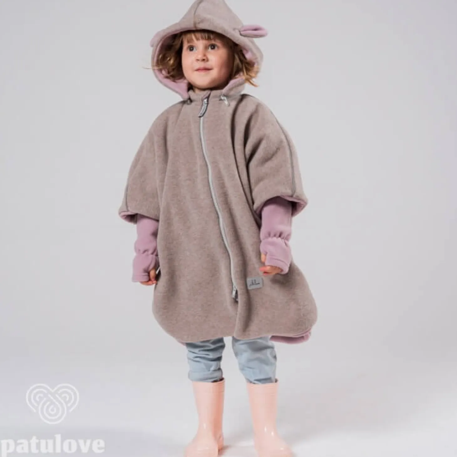Ponczo samochodowe LAMB POWDER PINK
