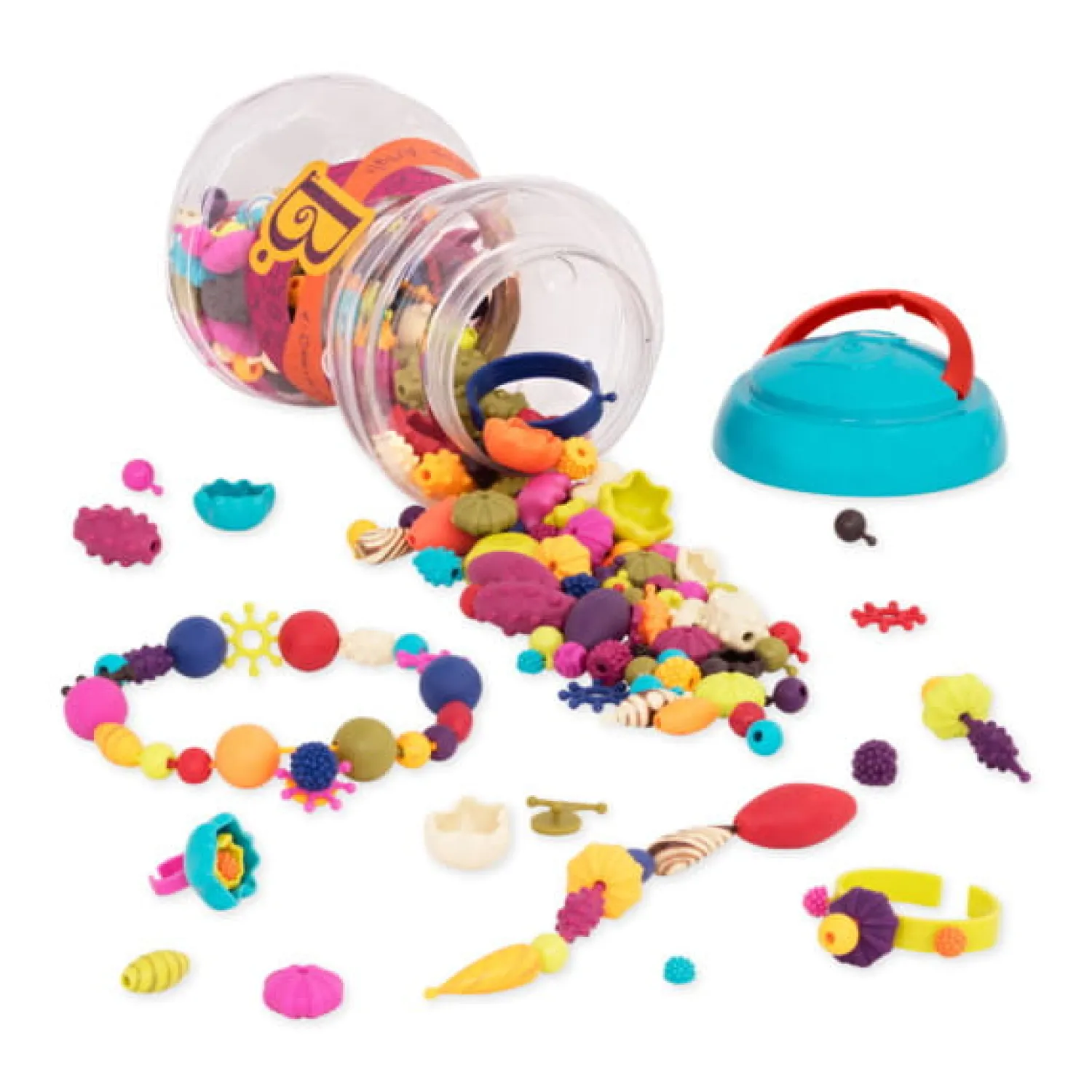 6 Lat+|Biżuteria | B.Toys Pop-Arty! – zestaw do tworzenia biżuterii – 300 elementów