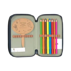 Potrójny piórnik – etui z wyposażeniem Unique, dark blue