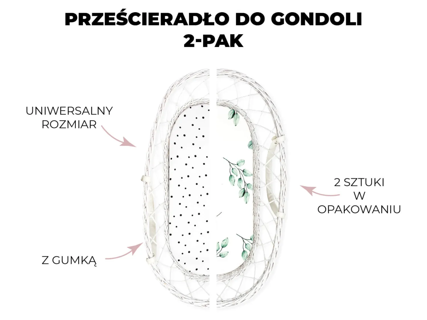 Prześcieradła Do Gondoli|Prześcieradła Do Gondoli | Sleepee Prześcieradło do gondoli We Care 2-pak Jasny szary-Róż