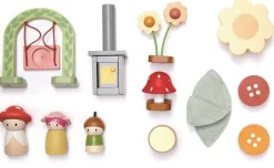 6 Lat+|3 Lata + | Tender Leaf Toys Przenośny, leśny domek z wyposażeniem i laleczkami