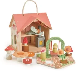 6 Lat+|3 Lata + | Tender Leaf Toys Przenośny, leśny domek z wyposażeniem i laleczkami
