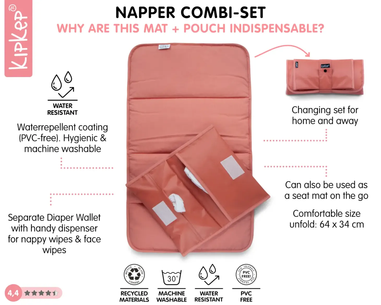 Przewijak podróżny Napper combi-set, sienna