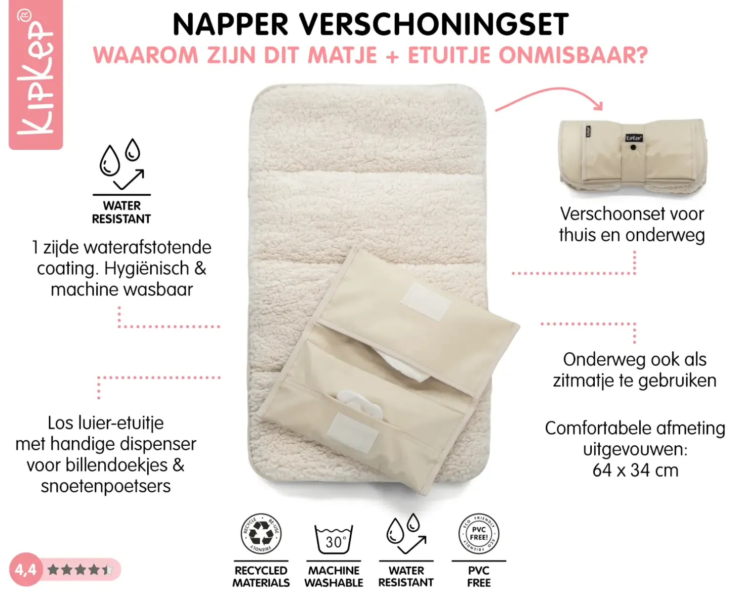 Przewijaki Podróżne|Przewijaki Podróżne | KipKep Przewijak podróżny Napper combi-set, cookie & teddy