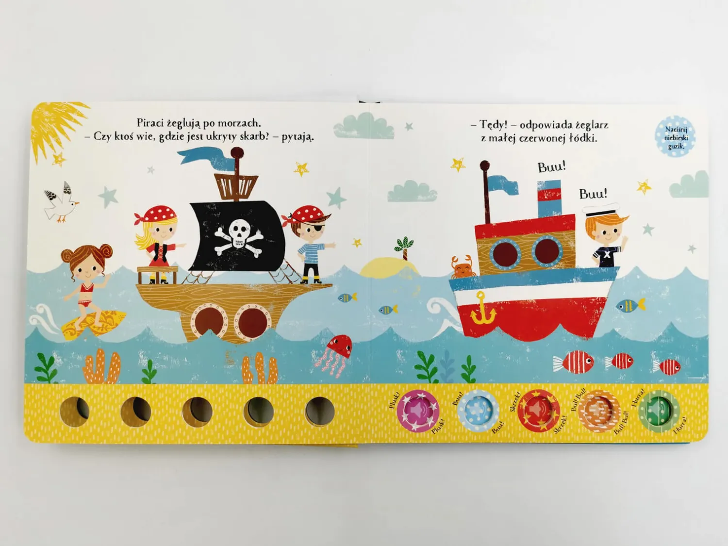 2-5 Lat|0-2 Lat | HarperCollins Przyjęcie u piratów! Akademia Mądrego Dziecka. Zabawy z dźwiękiem