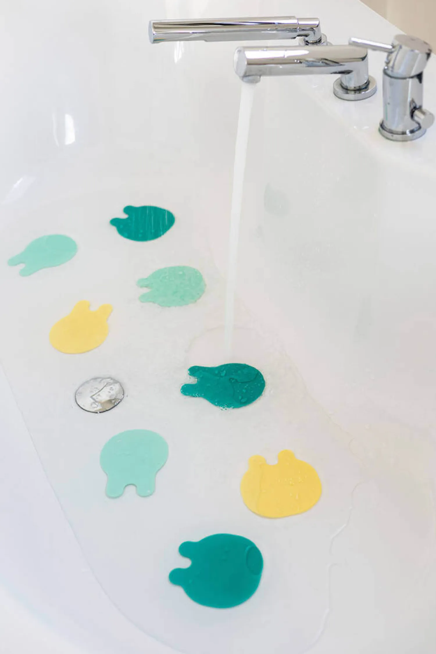 Zabawki Do Kąpieli|Akcesoria Łazienkowe | QUUT Przyssawki antypoślizgowe do wanny meduzy Grippi Jellyfish - Minty yellow