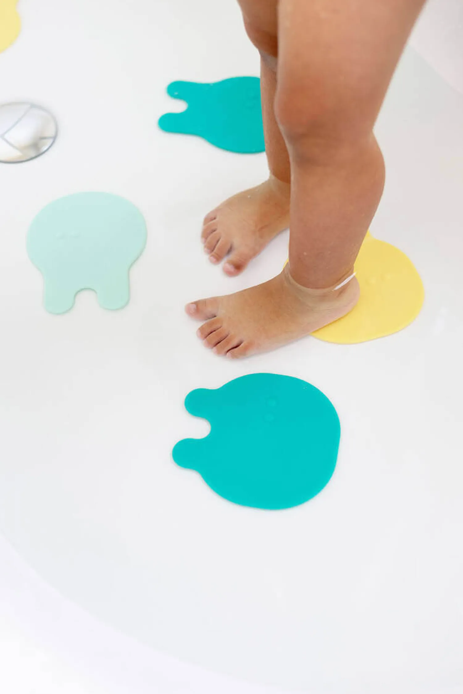Zabawki Do Kąpieli|Akcesoria Łazienkowe | QUUT Przyssawki antypoślizgowe do wanny meduzy Grippi Jellyfish - Minty yellow