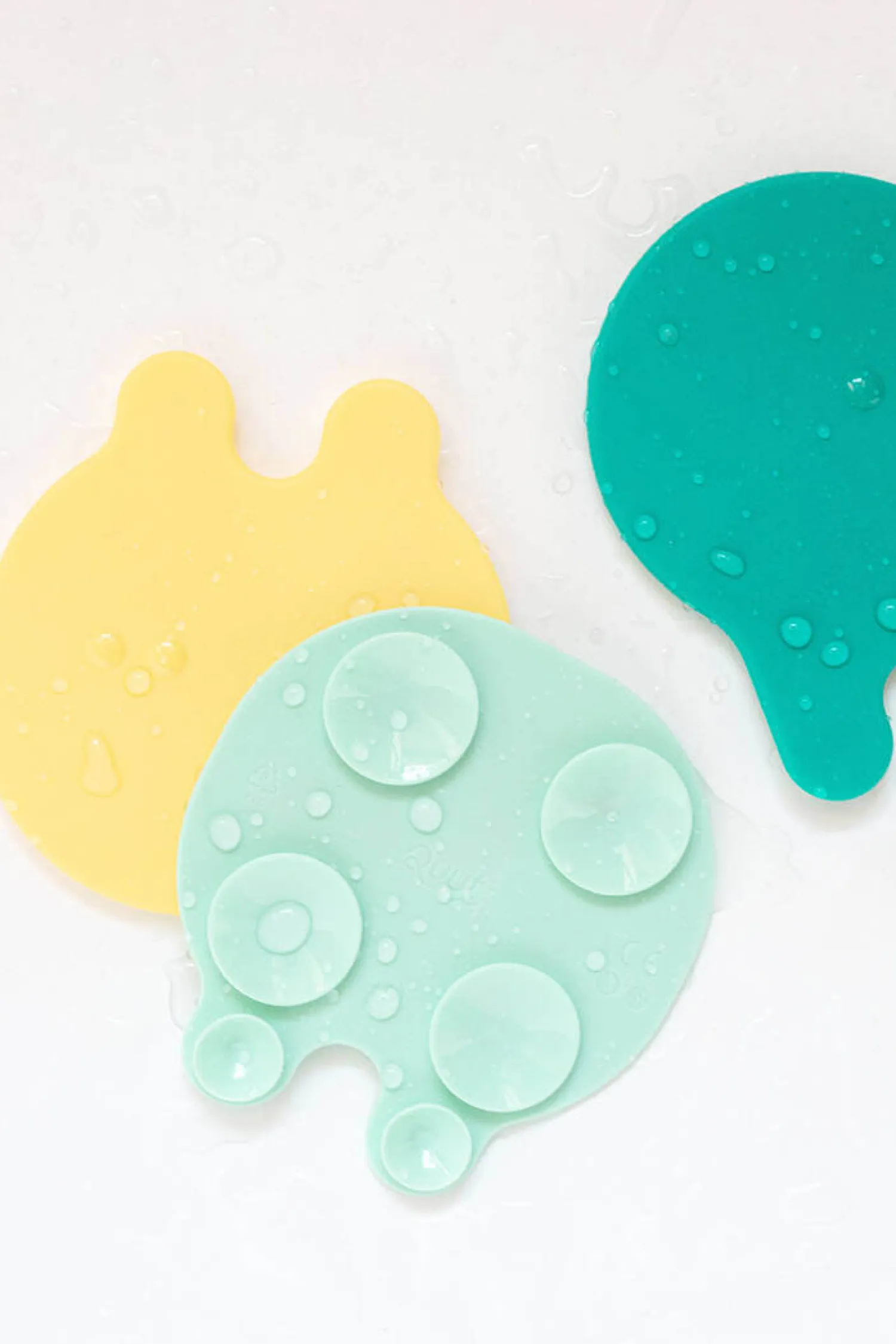 Zabawki Do Kąpieli|Akcesoria Łazienkowe | QUUT Przyssawki antypoślizgowe do wanny meduzy Grippi Jellyfish - Minty yellow