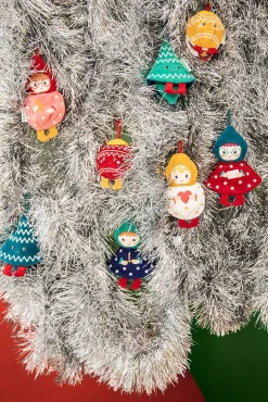 2 Lata +|Świąteczne | Lilliputiens Przytulanka bombka dwustronna elf - choinka niebieska