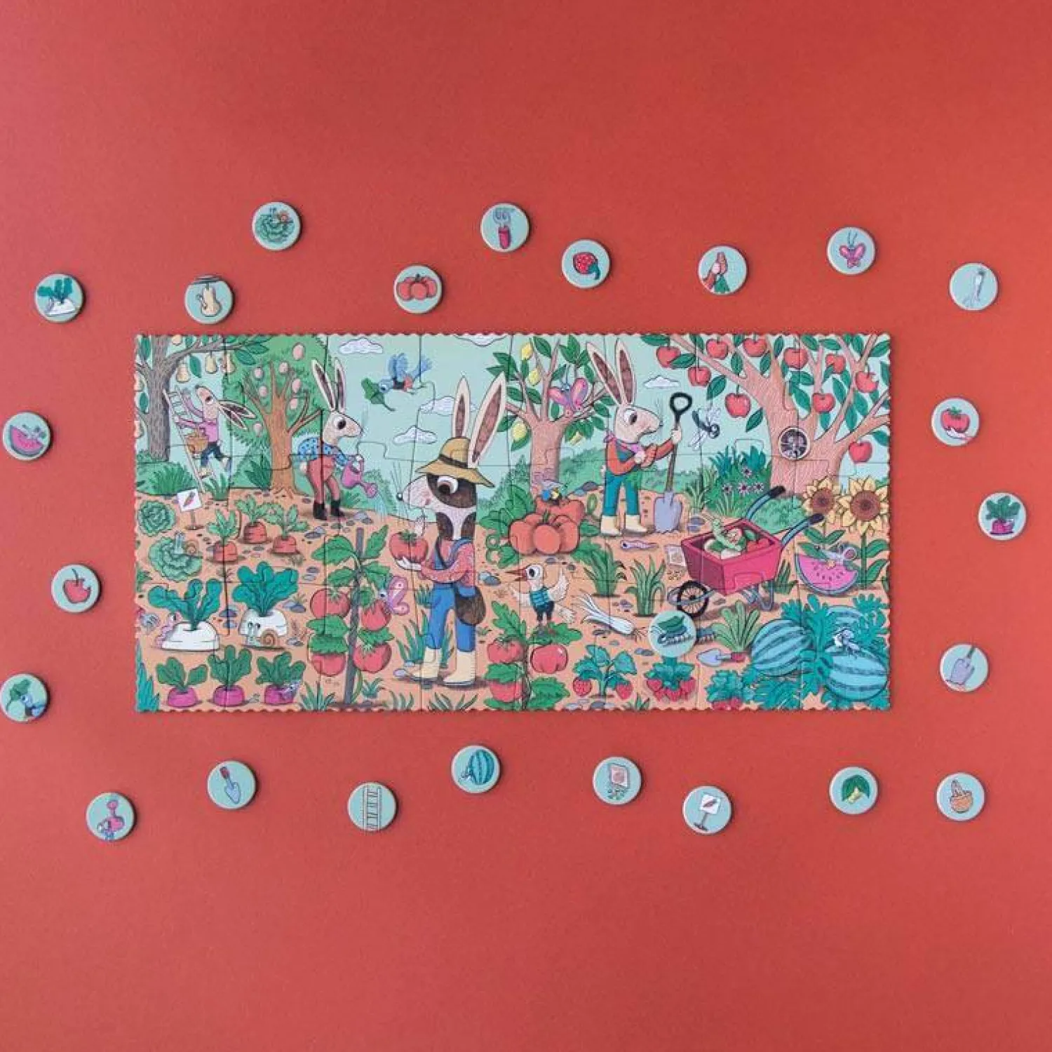 4 Lata +|Puzzle | Londji Puzzle dla dzieci Ogród Króliczków