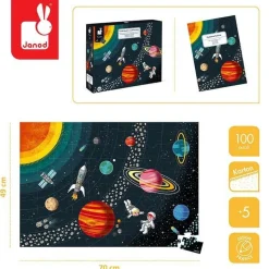 Puzzle | Janod Puzzle edukacyjne Układ słoneczny 100 elementów 5+