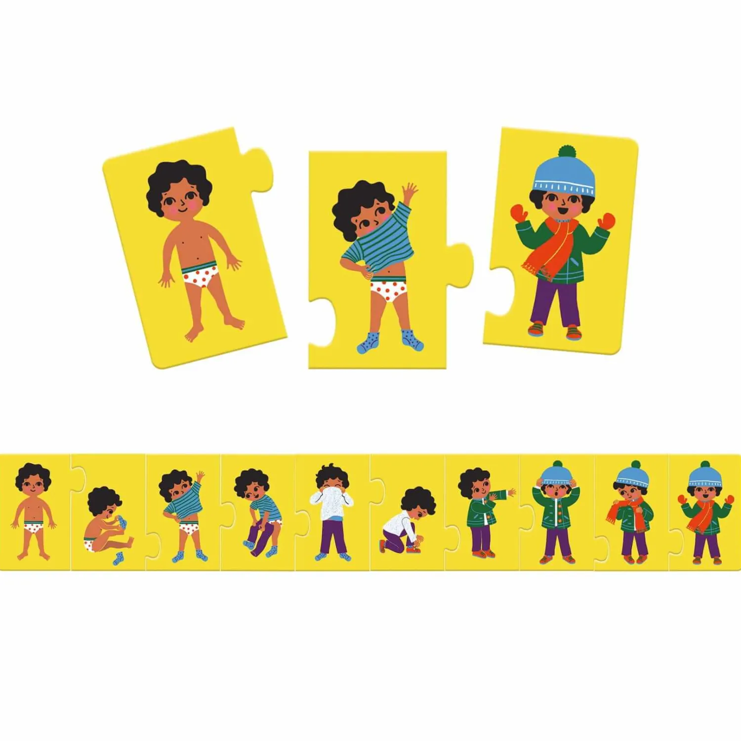 Montessori|Edukacyjne | Djeco Puzzle 10 elementowe UBIERAM SIĘ -nowa wersja