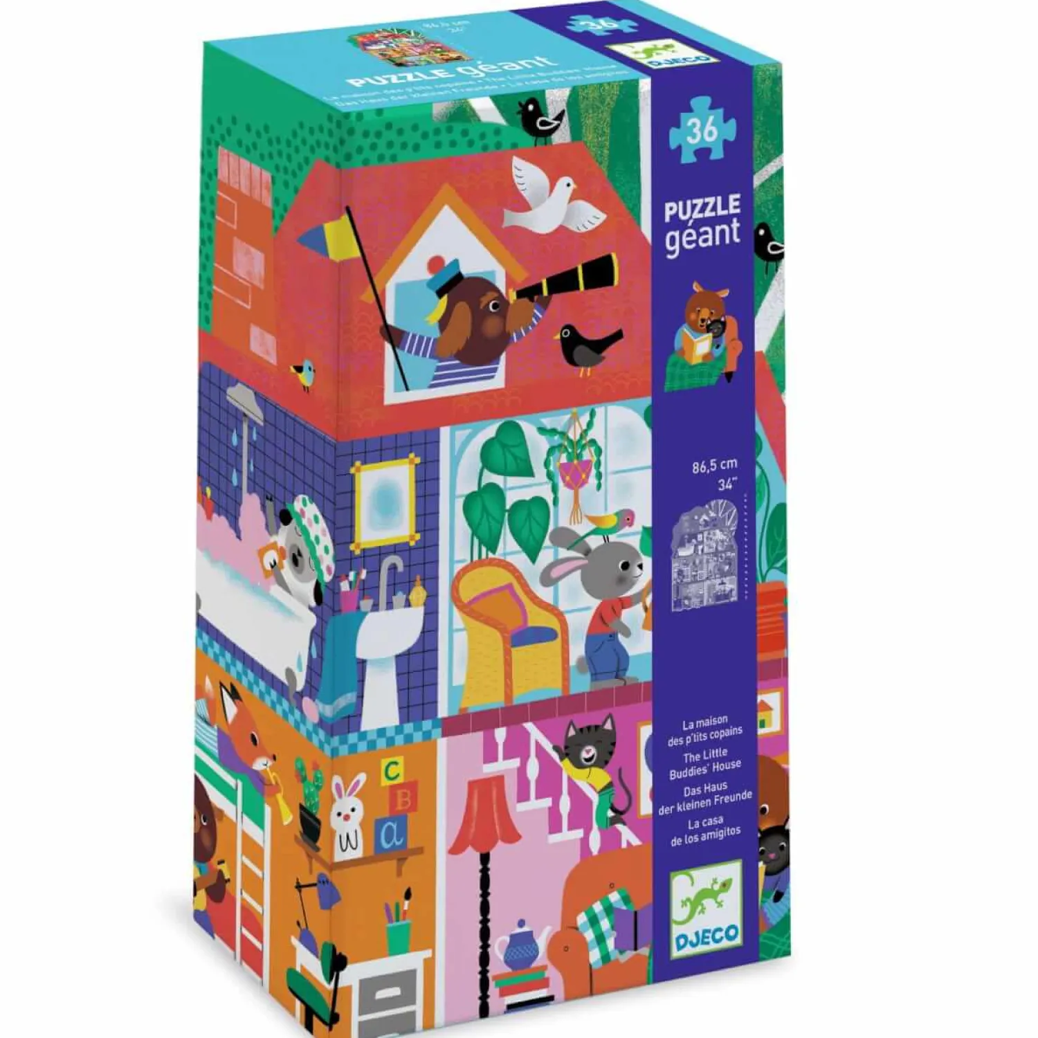 4 Lata +|Puzzle | Djeco Puzzle gigant DOMEK MAŁYCH PRZYJACIÓŁ