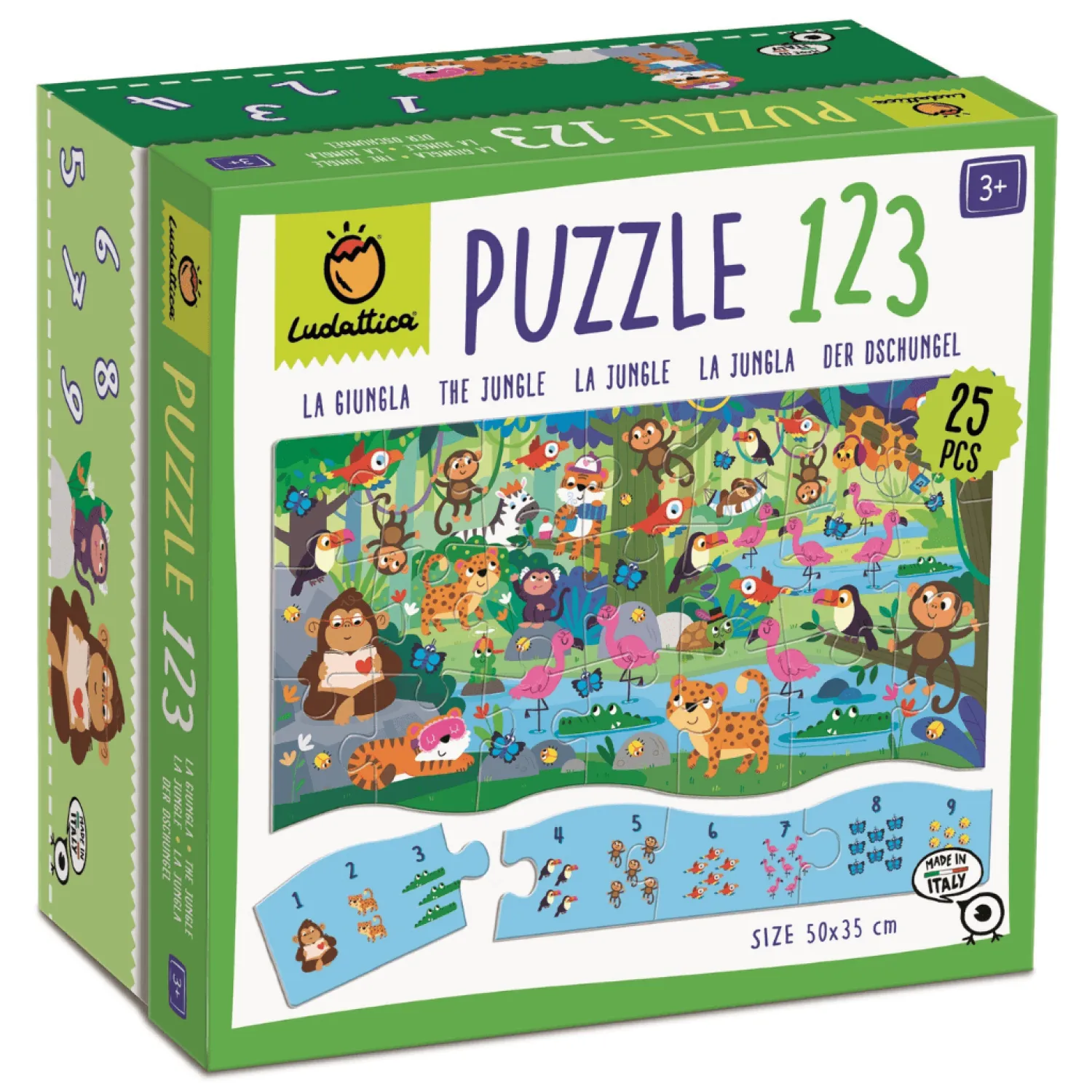 Edukacyjne|Puzzle | Ludattica Puzzle 123 – MATEMATYCZNE puzzle dla najmłodszych – DŻUNGLA