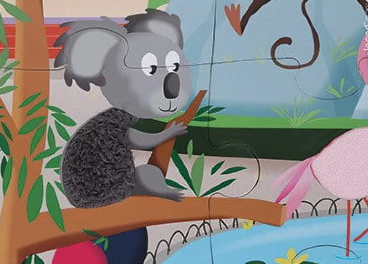 3 Lata +|4 Lata + | Janod Puzzle sensoryczne 20 elementów Wycieczka do zoo