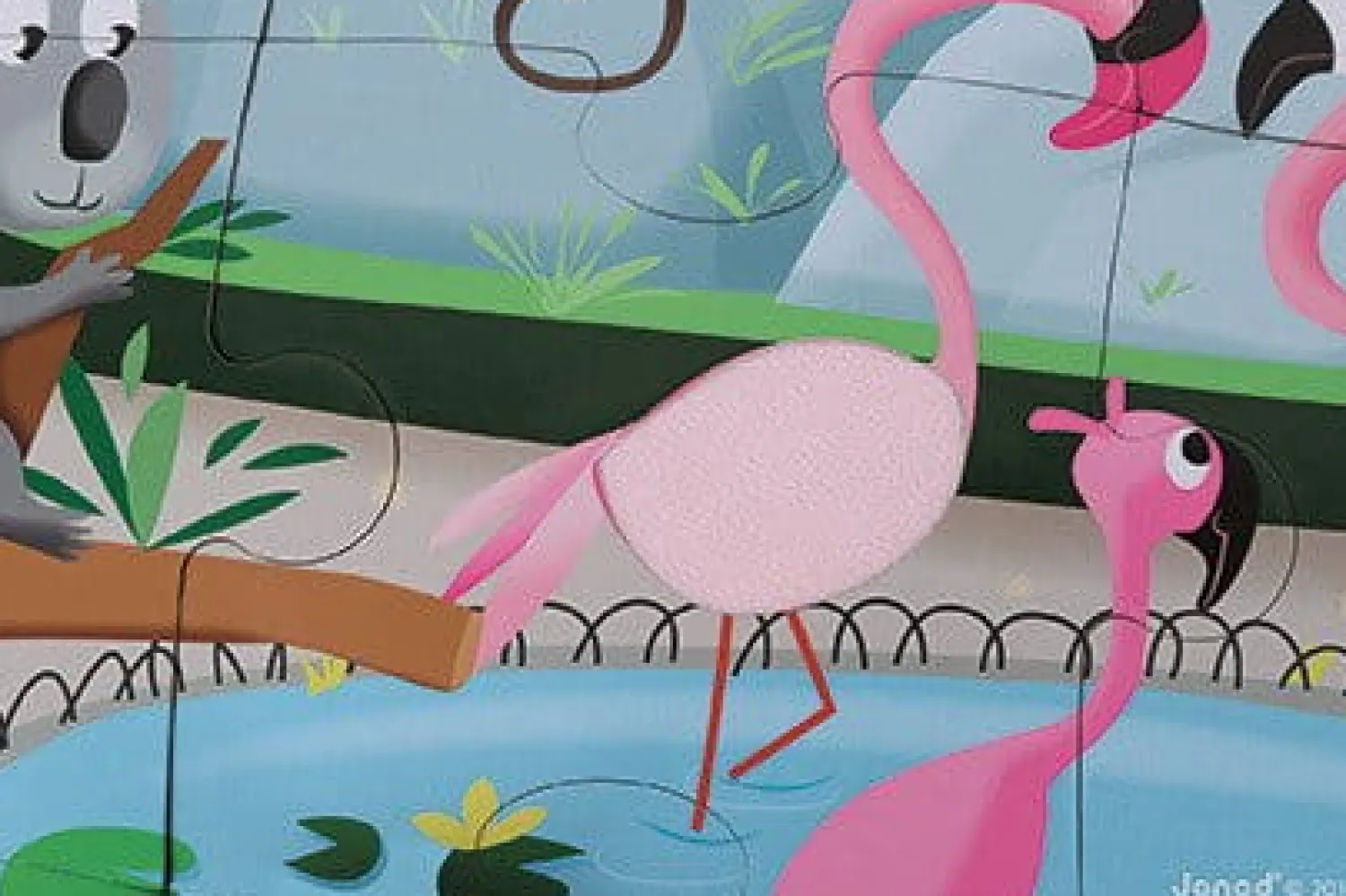 3 Lata +|4 Lata + | Janod Puzzle sensoryczne 20 elementów Wycieczka do zoo