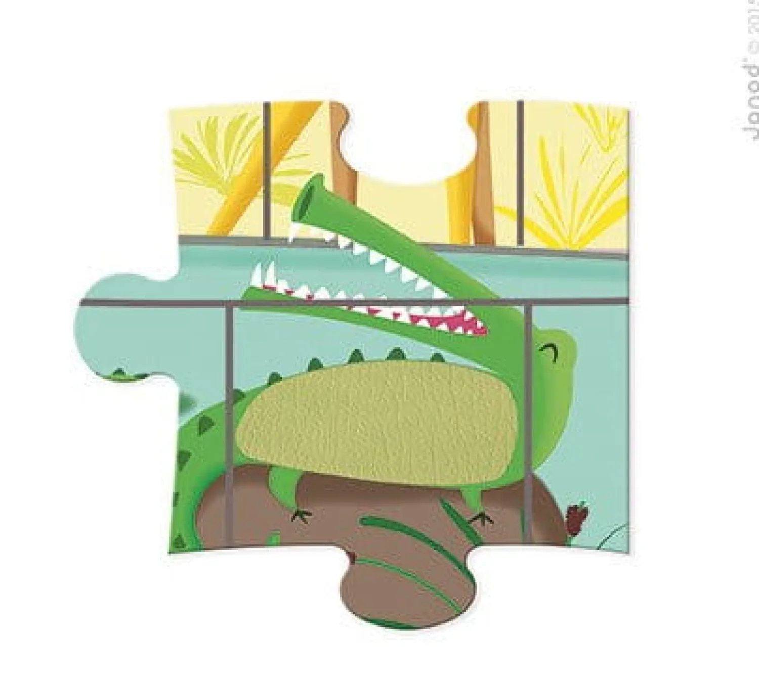 3 Lata +|4 Lata + | Janod Puzzle sensoryczne 20 elementów Wycieczka do zoo