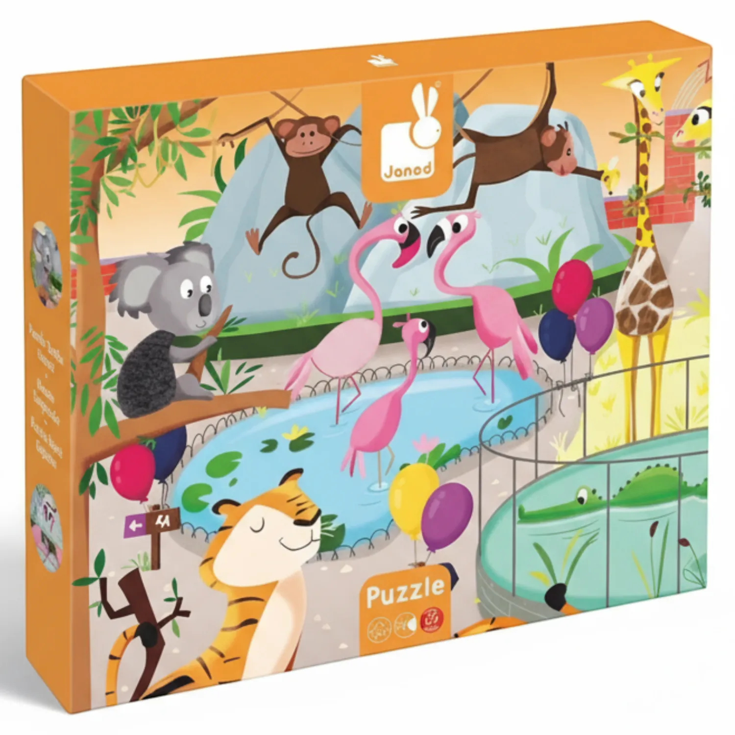 3 Lata +|4 Lata + | Janod Puzzle sensoryczne 20 elementów Wycieczka do zoo