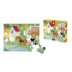 3 Lata +|2 Lata + | Janod Puzzle sensoryczne Farma 20 el. 2+