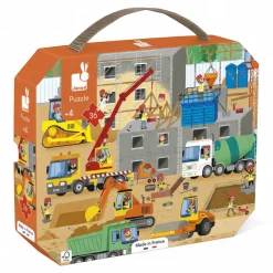 Puzzle w walizce Plac budowy 36 elementów 4+
