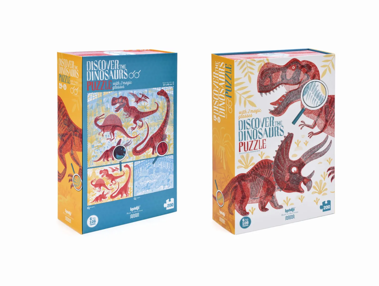 8 Lat+|6 Lat+ | Londji Puzzle z grą obserwacyjną Odkryj Dinozaury
