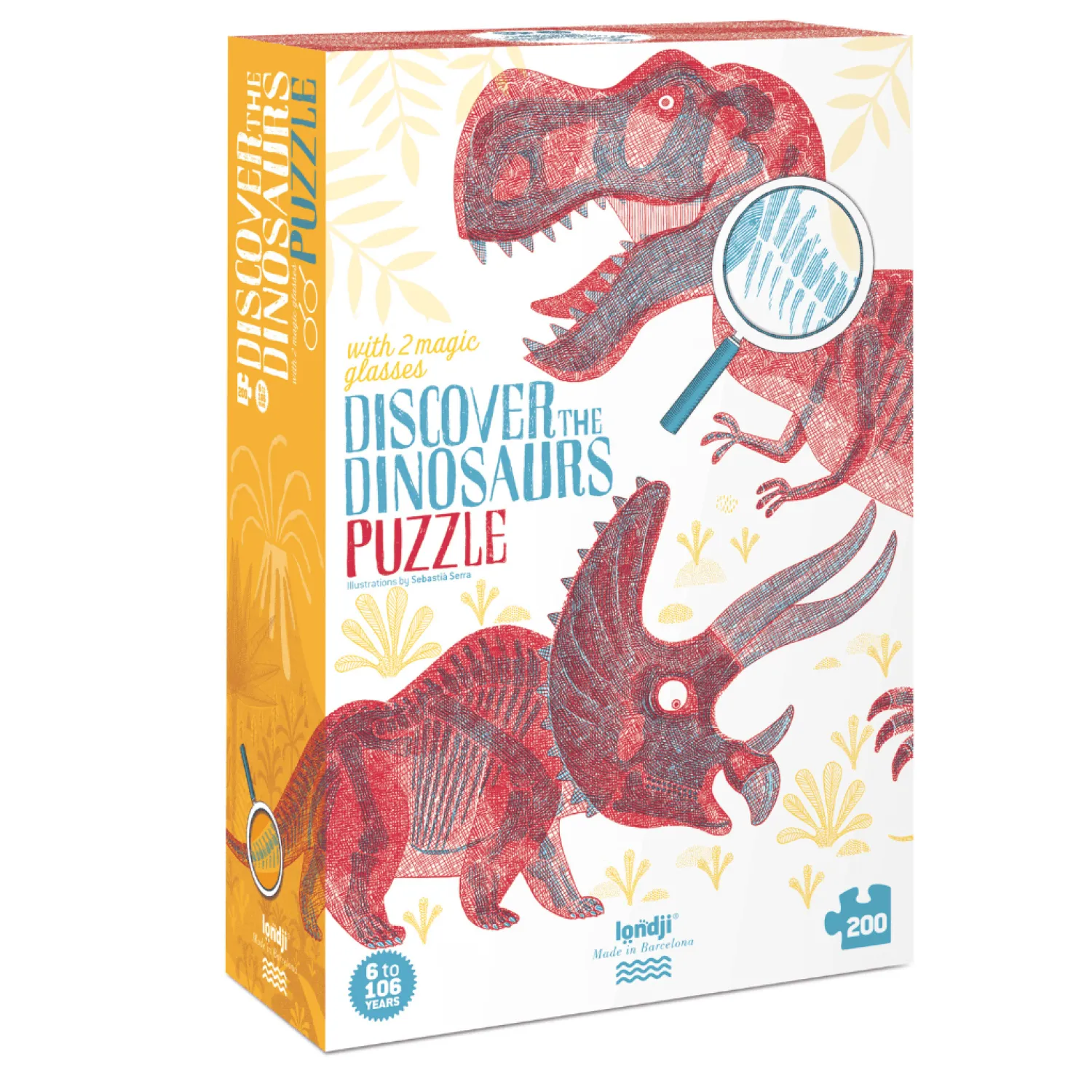 8 Lat+|6 Lat+ | Londji Puzzle z grą obserwacyjną Odkryj Dinozaury