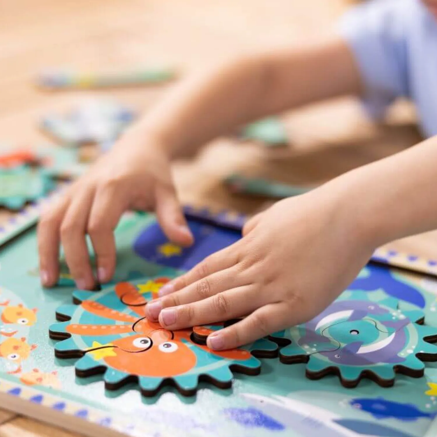 3 Lata +|4 Lata + | Melissa & Doug Puzzle z zębatkami Podwodny świat