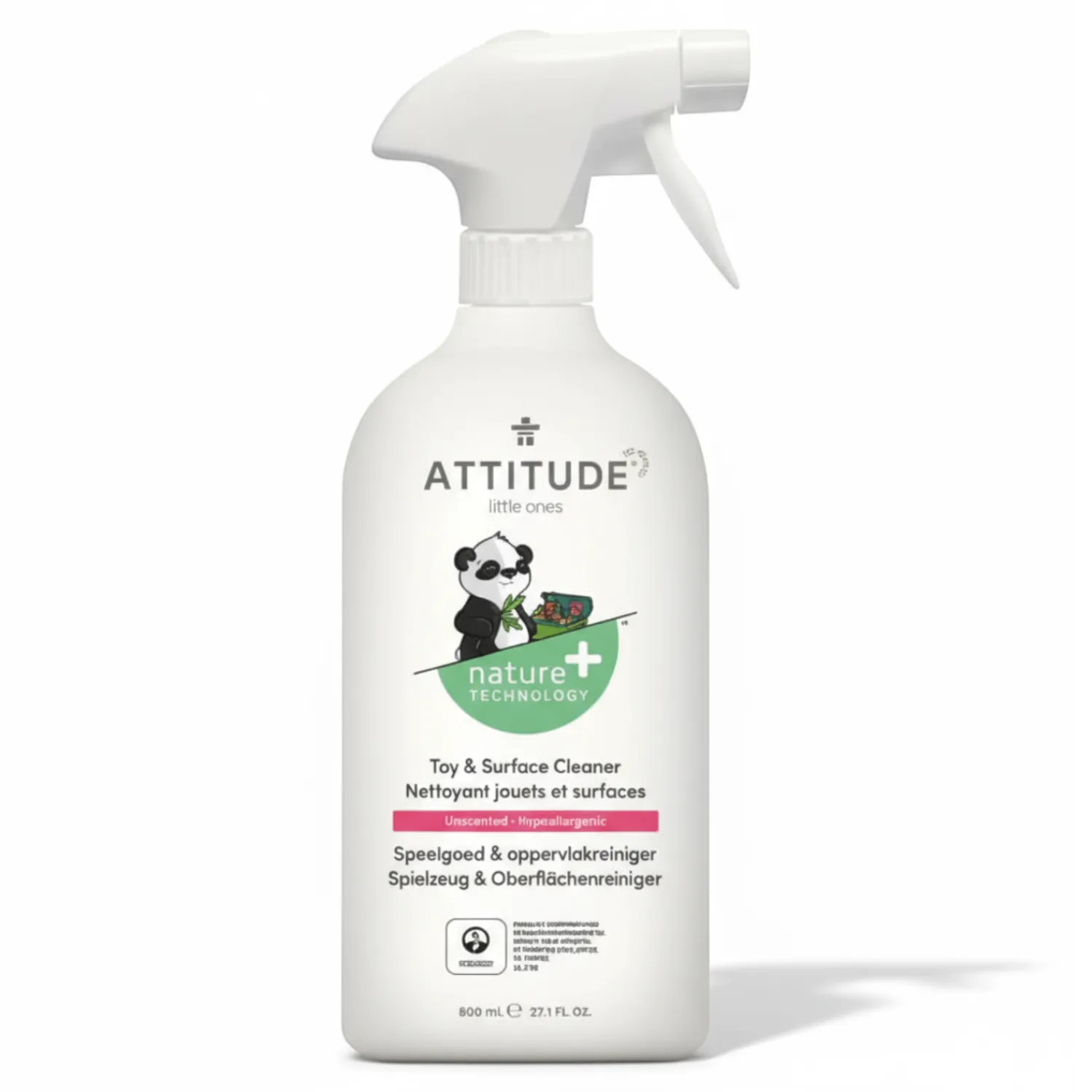 Porządek W Domu | Attitude Płyn do mycia zabawek i powierzchni w pokoju dziecka Bezzapachowy (fragrance free), 800 ml
