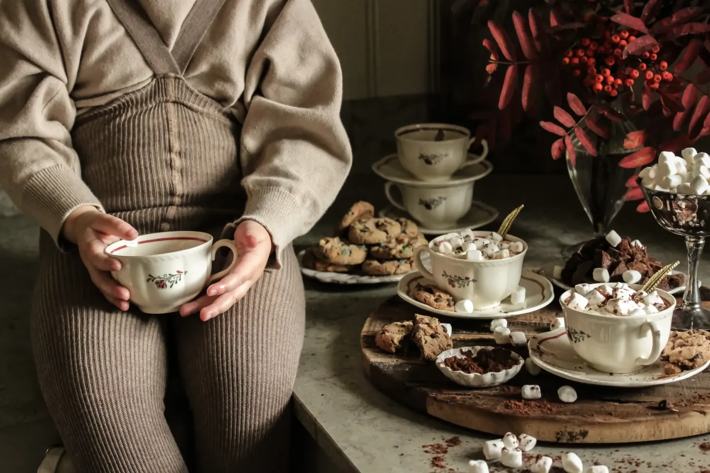 Rajstopki bawełniane bez stópek Footless - Cocoa Blend