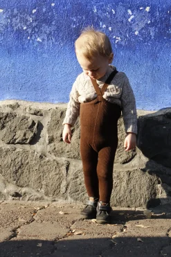 Małe Stópki | Silly Silas Rajstopki bawełniane ze stopkami Footed - Chocolate Brown