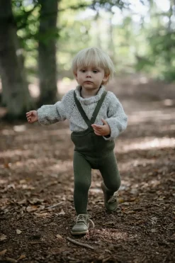 Rajstopki bawełniane ze stopkami Footed - Olive